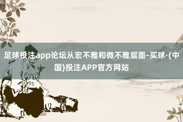 足球投注app论坛从宏不雅和微不雅层面-买球·(中国)投注APP官方网站