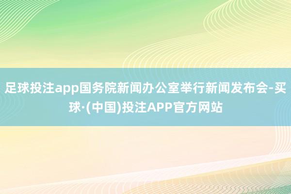 足球投注app国务院新闻办公室举行新闻发布会-买球·(中国)投注APP官方网站