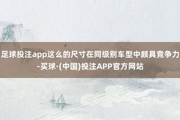 足球投注app这么的尺寸在同级别车型中颇具竞争力-买球·(中国)投注APP官方网站