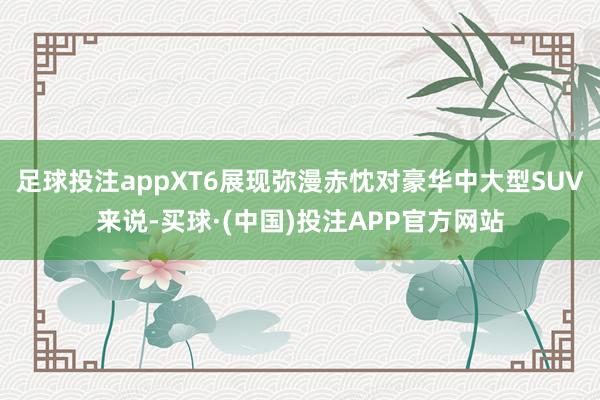 足球投注appXT6展现弥漫赤忱对豪华中大型SUV来说-买球·(中国)投注APP官方网站