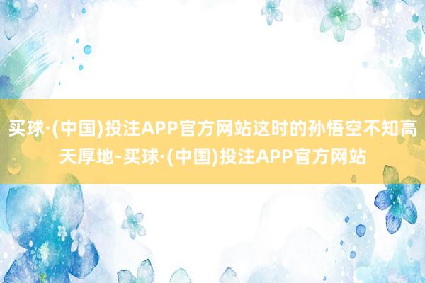 买球·(中国)投注APP官方网站这时的孙悟空不知高天厚地-买球·(中国)投注APP官方网站