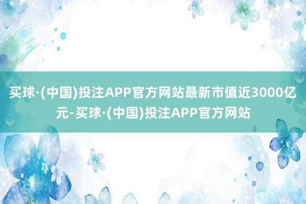 买球·(中国)投注APP官方网站最新市值近3000亿元-买球·(中国)投注APP官方网站