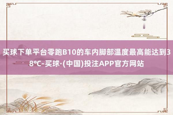 买球下单平台零跑B10的车内脚部温度最高能达到38℃-买球·(中国)投注APP官方网站