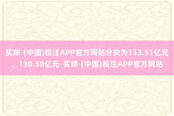 买球·(中国)投注APP官方网站分袂为133.51亿元、130.58亿元-买球·(中国)投注APP官方网站