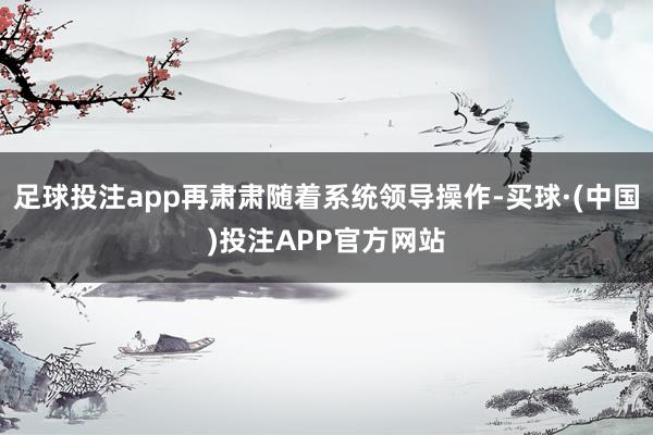 足球投注app再肃肃随着系统领导操作-买球·(中国)投注APP官方网站