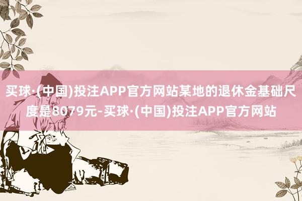 买球·(中国)投注APP官方网站某地的退休金基础尺度是8079元-买球·(中国)投注APP官方网站