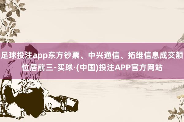 足球投注app东方钞票、中兴通信、拓维信息成交额位居前三-买球·(中国)投注APP官方网站