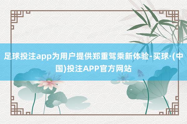 足球投注app为用户提供郑重驾乘新体验-买球·(中国)投注APP官方网站