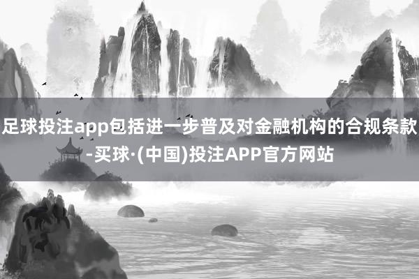足球投注app包括进一步普及对金融机构的合规条款-买球·(中国)投注APP官方网站