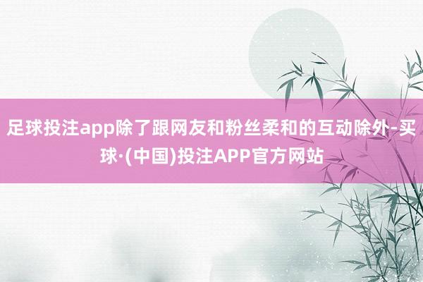 足球投注app除了跟网友和粉丝柔和的互动除外-买球·(中国)投注APP官方网站