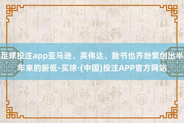 足球投注app亚马逊、英伟达、脸书也齐纷繁创出半年来的新低-买球·(中国)投注APP官方网站