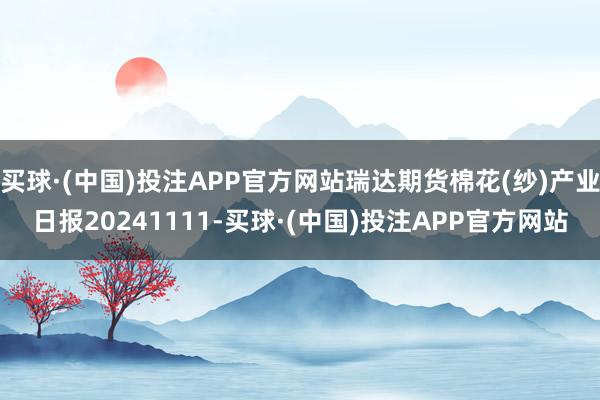 买球·(中国)投注APP官方网站瑞达期货棉花(纱)产业日报20241111-买球·(中国)投注APP官方网站