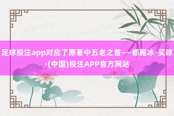 足球投注app对应了原著中五老之首——都雁冰-买球·(中国)投注APP官方网站