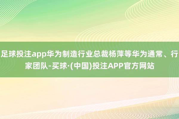 足球投注app华为制造行业总裁杨萍等华为通常、行家团队-买球·(中国)投注APP官方网站