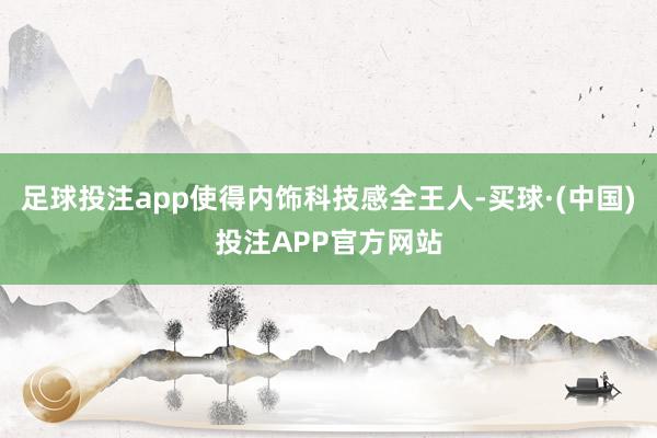 足球投注app使得内饰科技感全王人-买球·(中国)投注APP官方网站