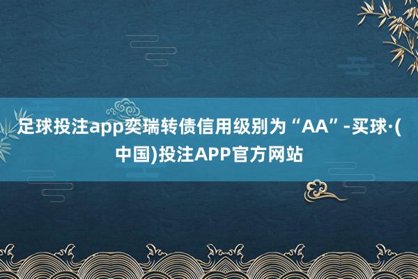 足球投注app奕瑞转债信用级别为“AA”-买球·(中国)投注APP官方网站