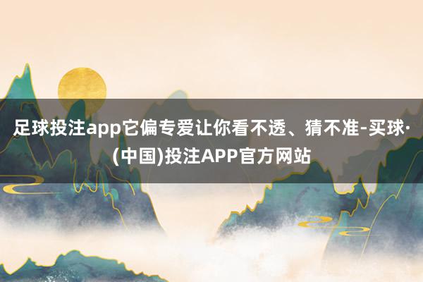足球投注app它偏专爱让你看不透、猜不准-买球·(中国)投注APP官方网站
