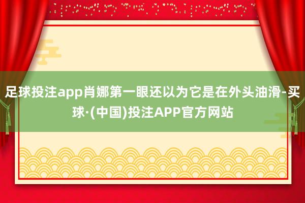 足球投注app肖娜第一眼还以为它是在外头油滑-买球·(中国)投注APP官方网站