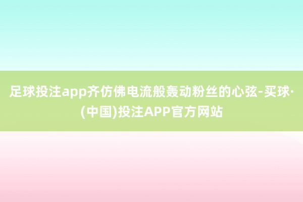 足球投注app齐仿佛电流般轰动粉丝的心弦-买球·(中国)投注APP官方网站