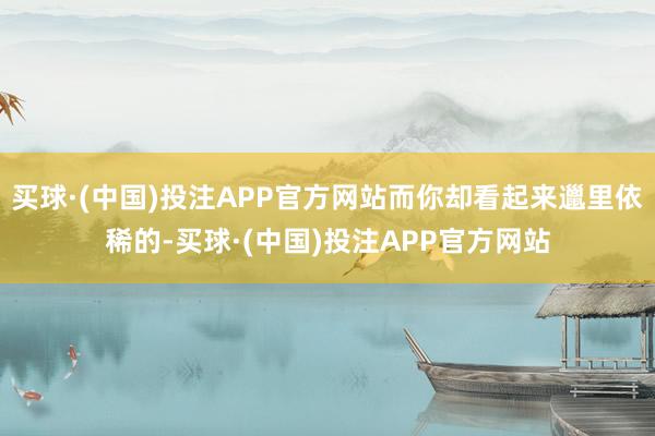 买球·(中国)投注APP官方网站而你却看起来邋里依稀的-买球·(中国)投注APP官方网站