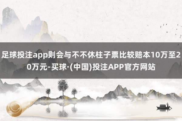 足球投注app则会与不不休柱子票比较赔本10万至20万元-买球·(中国)投注APP官方网站