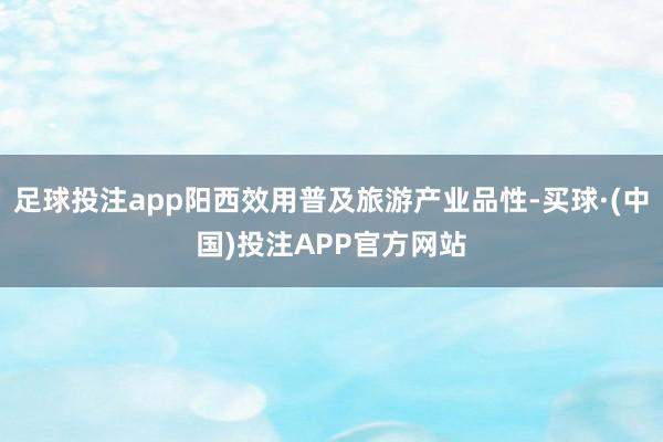 足球投注app阳西效用普及旅游产业品性-买球·(中国)投注APP官方网站