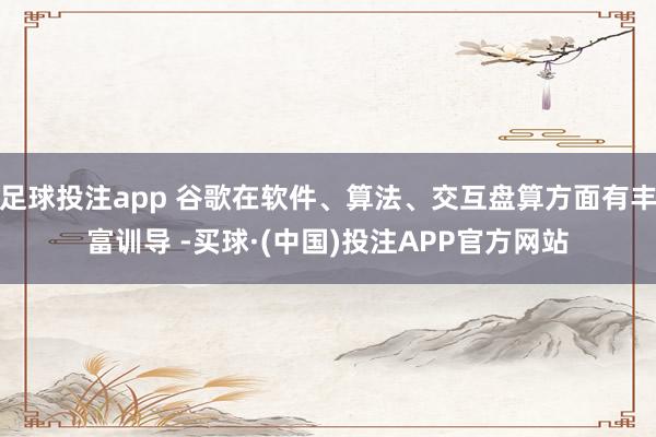 足球投注app 谷歌在软件、算法、交互盘算方面有丰富训导 -买球·(中国)投注APP官方网站