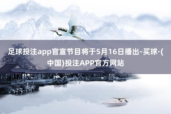 足球投注app官宣节目将于5月16日播出-买球·(中国)投注APP官方网站