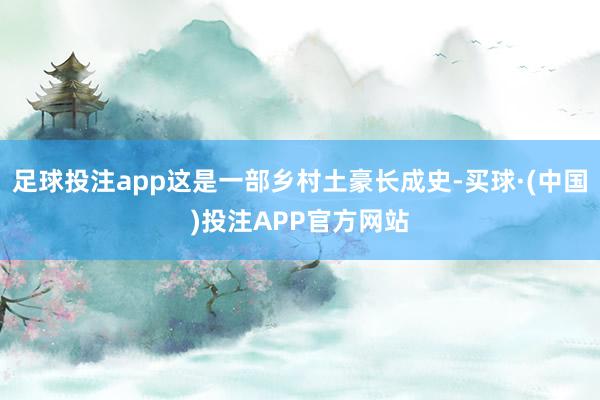 足球投注app这是一部乡村土豪长成史-买球·(中国)投注APP官方网站