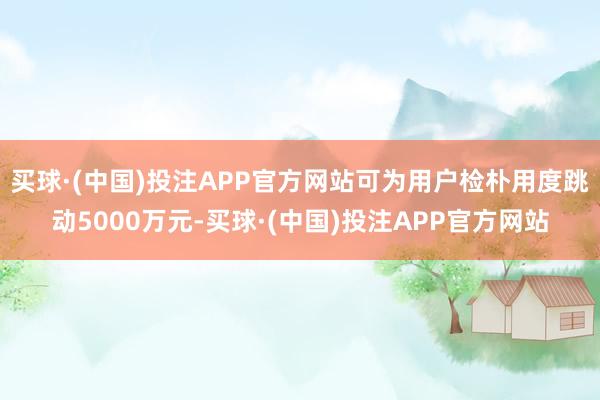 买球·(中国)投注APP官方网站可为用户检朴用度跳动5000万元-买球·(中国)投注APP官方网站