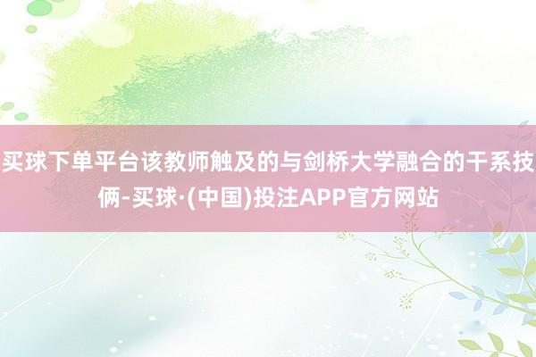 买球下单平台该教师触及的与剑桥大学融合的干系技俩-买球·(中国)投注APP官方网站