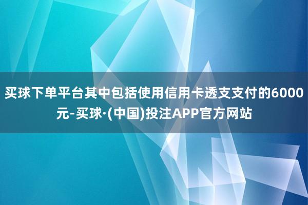 买球下单平台其中包括使用信用卡透支支付的6000元-买球·(中国)投注APP官方网站