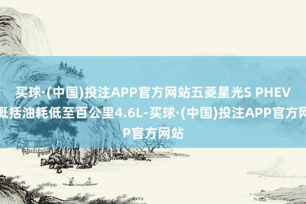 买球·(中国)投注APP官方网站五菱星光S PHEV的概括油耗低至百公里4.6L-买球·(中国)投注APP官方网站