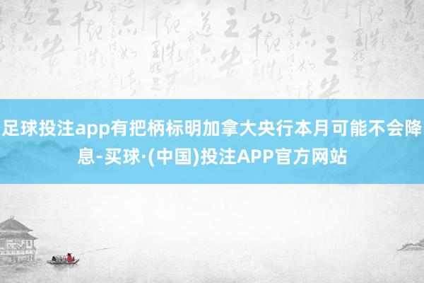 足球投注app有把柄标明加拿大央行本月可能不会降息-买球·(中国)投注APP官方网站