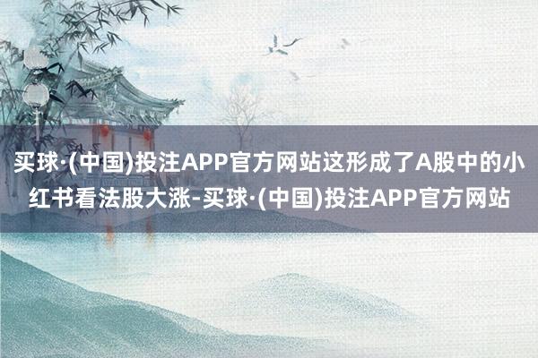 买球·(中国)投注APP官方网站这形成了A股中的小红书看法股大涨-买球·(中国)投注APP官方网站