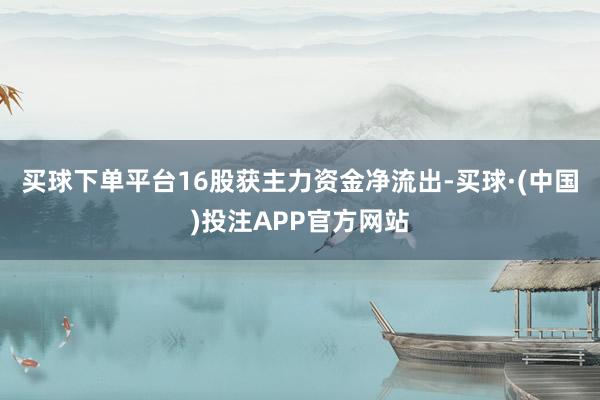 买球下单平台16股获主力资金净流出-买球·(中国)投注APP官方网站