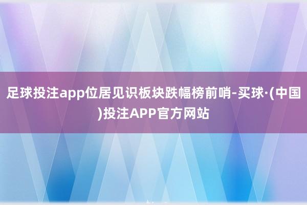 足球投注app位居见识板块跌幅榜前哨-买球·(中国)投注APP官方网站
