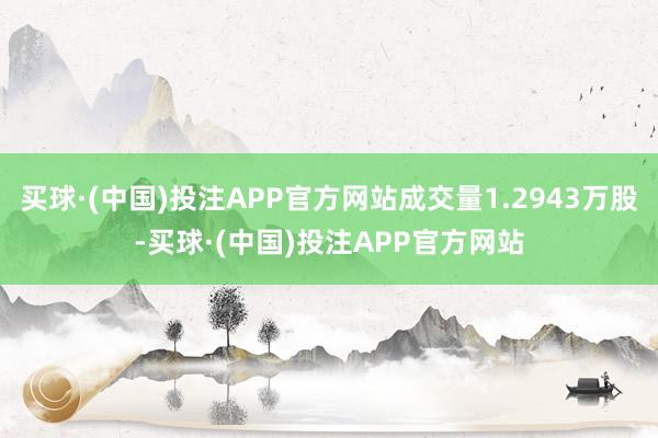 买球·(中国)投注APP官方网站成交量1.2943万股-买球·(中国)投注APP官方网站