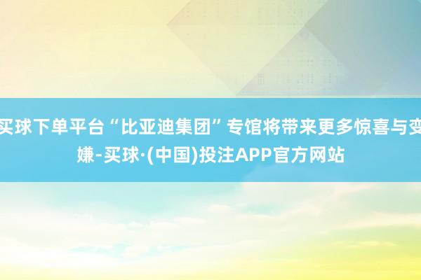 买球下单平台“比亚迪集团”专馆将带来更多惊喜与变嫌-买球·(中国)投注APP官方网站