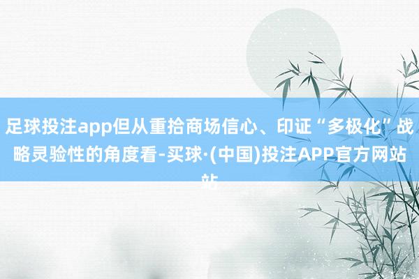 足球投注app但从重拾商场信心、印证“多极化”战略灵验性的角度看-买球·(中国)投注APP官方网站