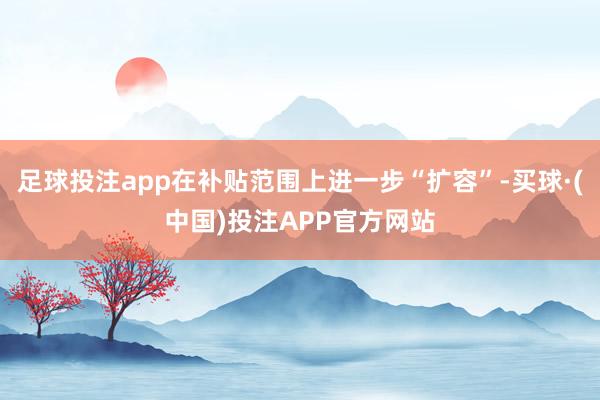 足球投注app在补贴范围上进一步“扩容”-买球·(中国)投注APP官方网站