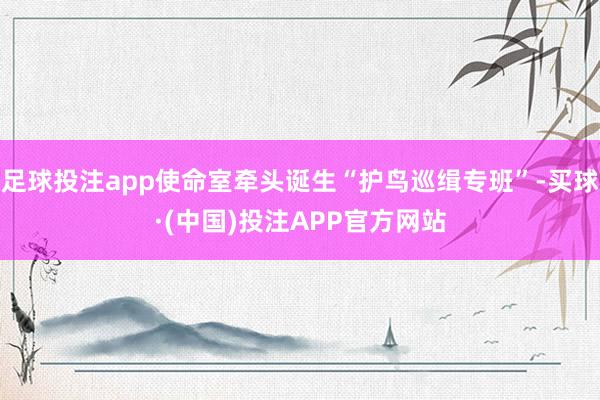 足球投注app使命室牵头诞生“护鸟巡缉专班”-买球·(中国)投注APP官方网站