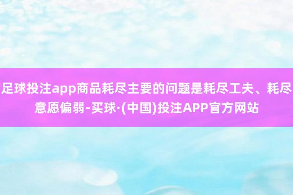 足球投注app商品耗尽主要的问题是耗尽工夫、耗尽意愿偏弱-买球·(中国)投注APP官方网站