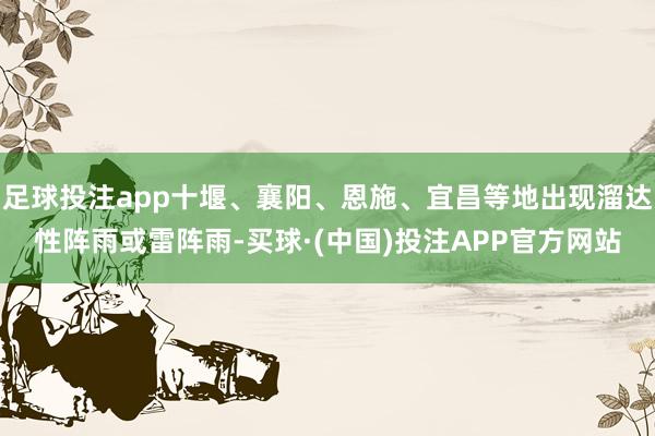 足球投注app十堰、襄阳、恩施、宜昌等地出现溜达性阵雨或雷阵雨-买球·(中国)投注APP官方网站