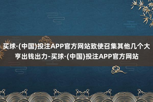 买球·(中国)投注APP官方网站致使召集其他几个大亨出钱出力-买球·(中国)投注APP官方网站