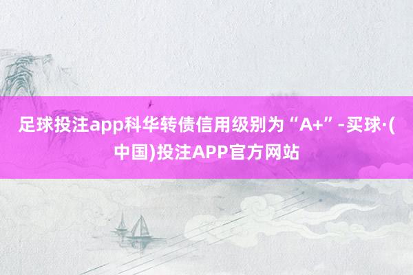 足球投注app科华转债信用级别为“A+”-买球·(中国)投注APP官方网站