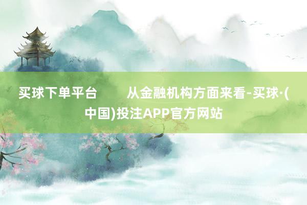 买球下单平台        从金融机构方面来看-买球·(中国)投注APP官方网站