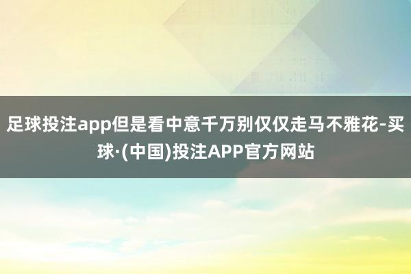 足球投注app但是看中意千万别仅仅走马不雅花-买球·(中国)投注APP官方网站