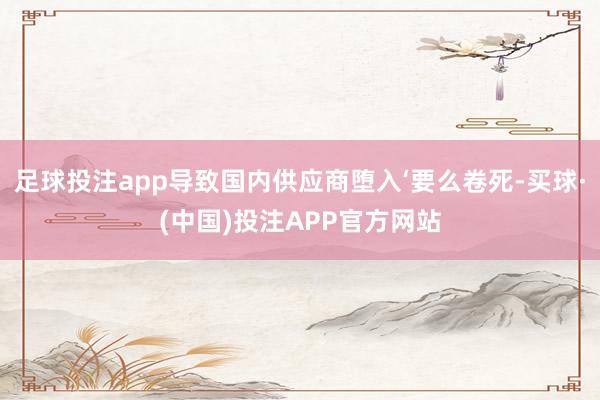 足球投注app导致国内供应商堕入‘要么卷死-买球·(中国)投注APP官方网站