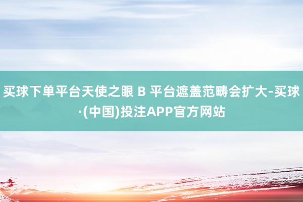 买球下单平台天使之眼 B 平台遮盖范畴会扩大-买球·(中国)投注APP官方网站